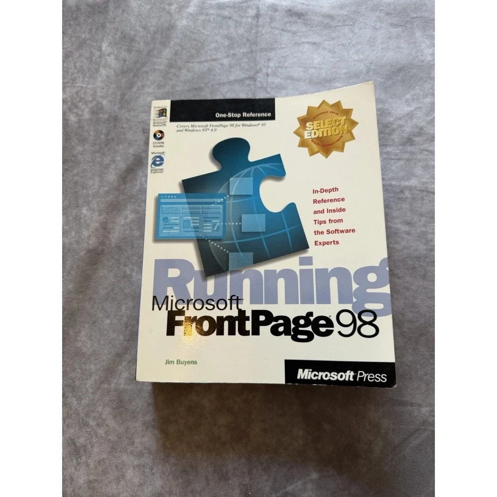 Microsoft Press Running Microsoft FrontPage 98 Select Ed PB 1997 Buyens CD-ROM
